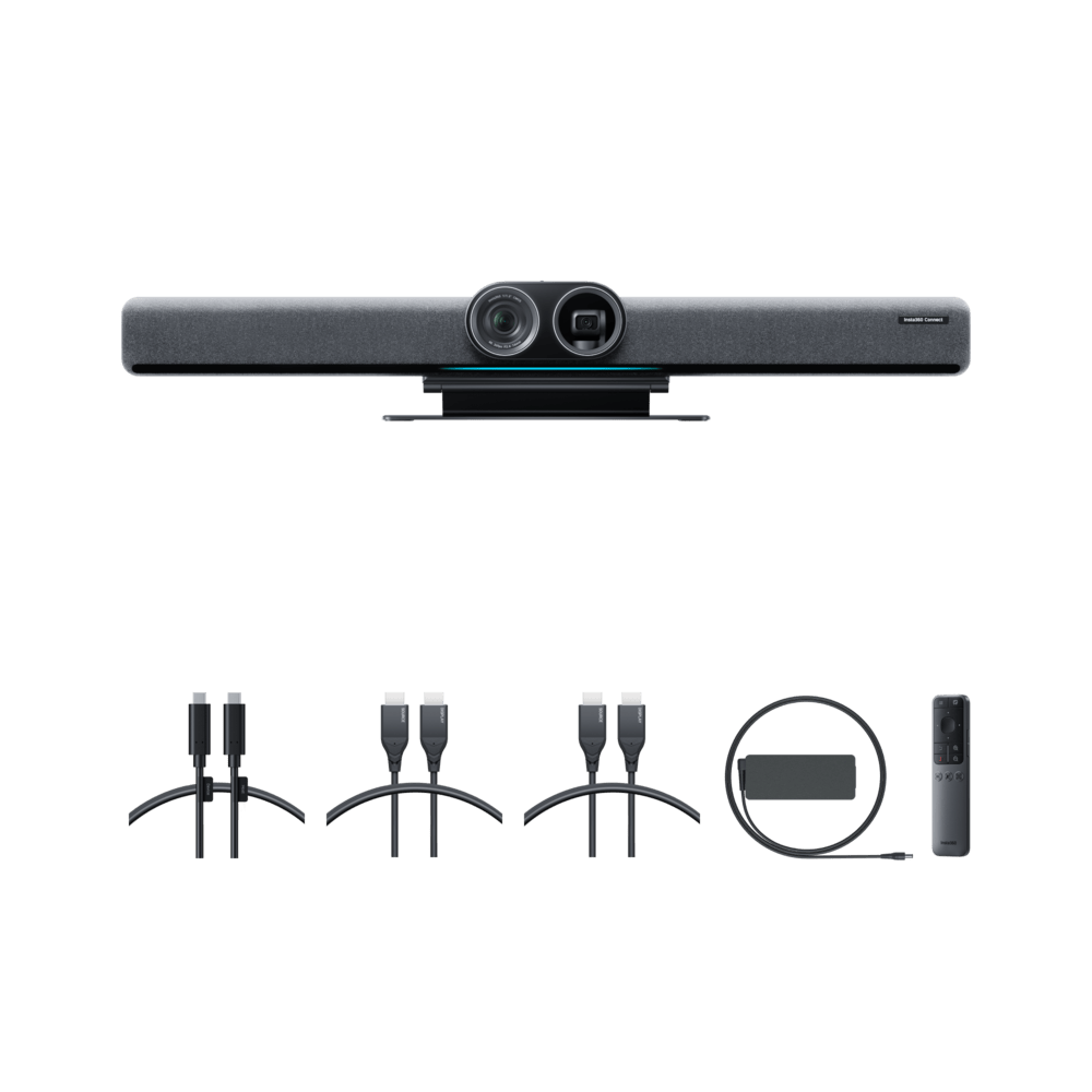 Kompletny zestaw: Insta360 Connect, pilot, podstawka i okablowanie