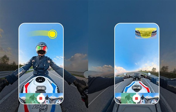 Użytkowniczka uruchamiająca kamerę Insta360 prostym gestem dłoni