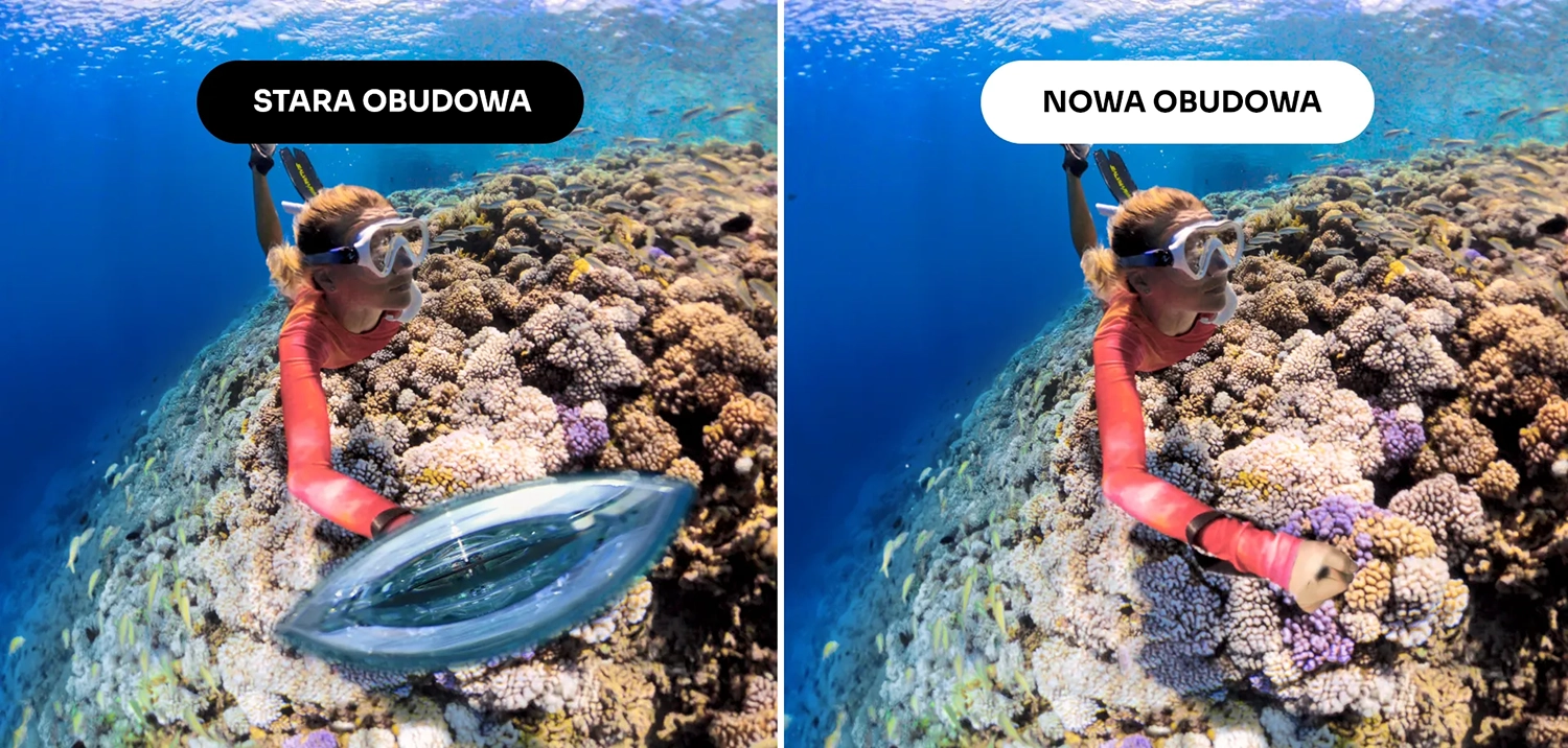 Obudowa Insta360 Invisible Dive Case w użyciu