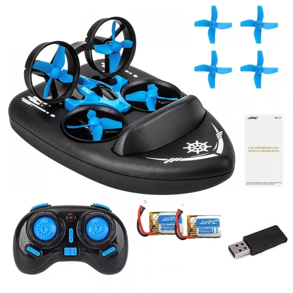 Zabawka 3w1 dla dzieci - dron, łódź, pojazd - zdalnie sterowany JJRC H36F Terzetto