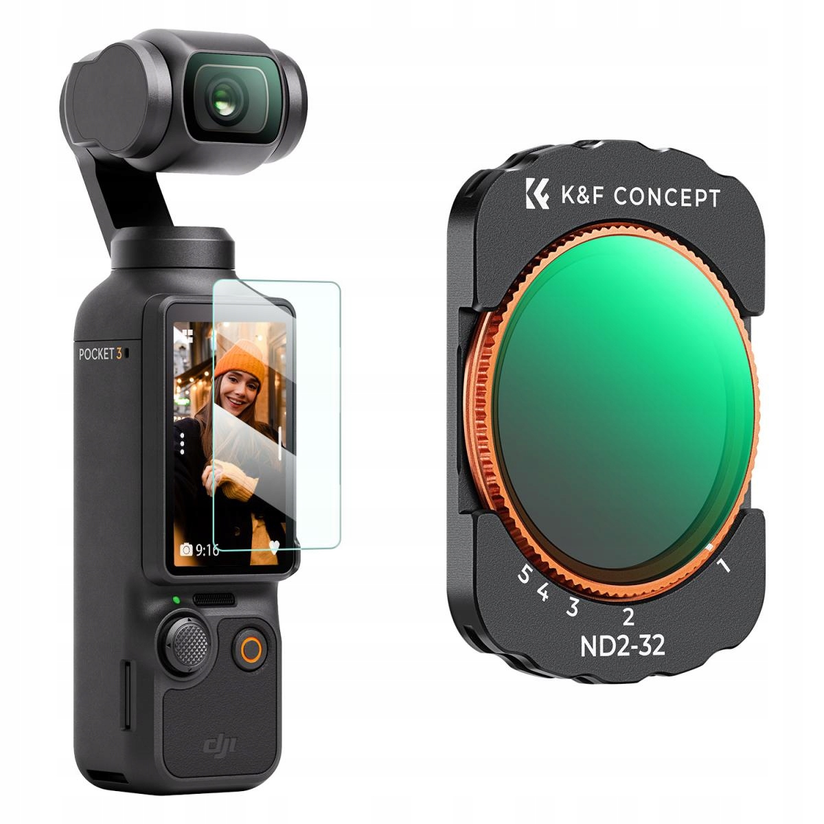 Magnetyczny filtr regulowany ND2-ND32 do DJI Osmo Pocket 3 widok ogólny