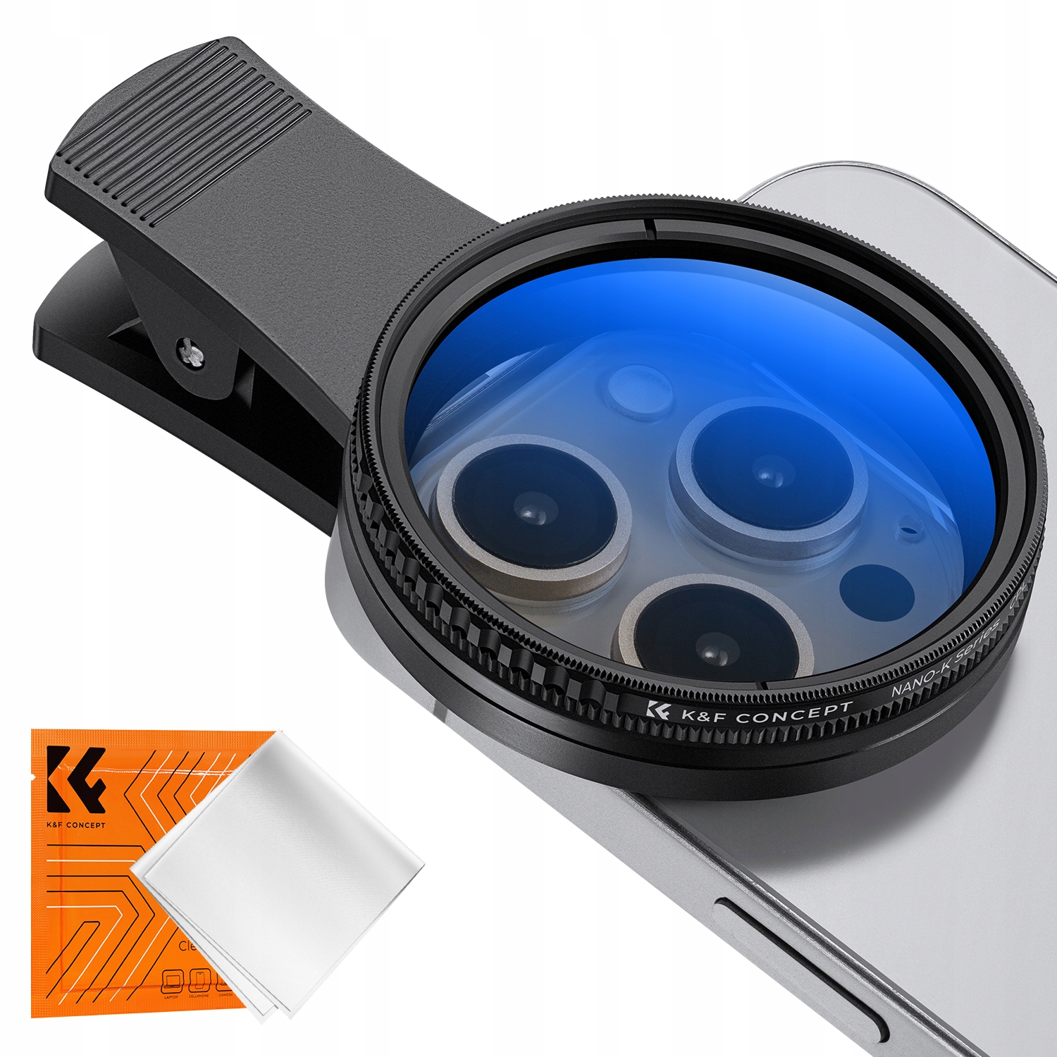 Filtr polaryzacyjny CPL K&F Concept 52mm z klipsem na telefon widok ogólny