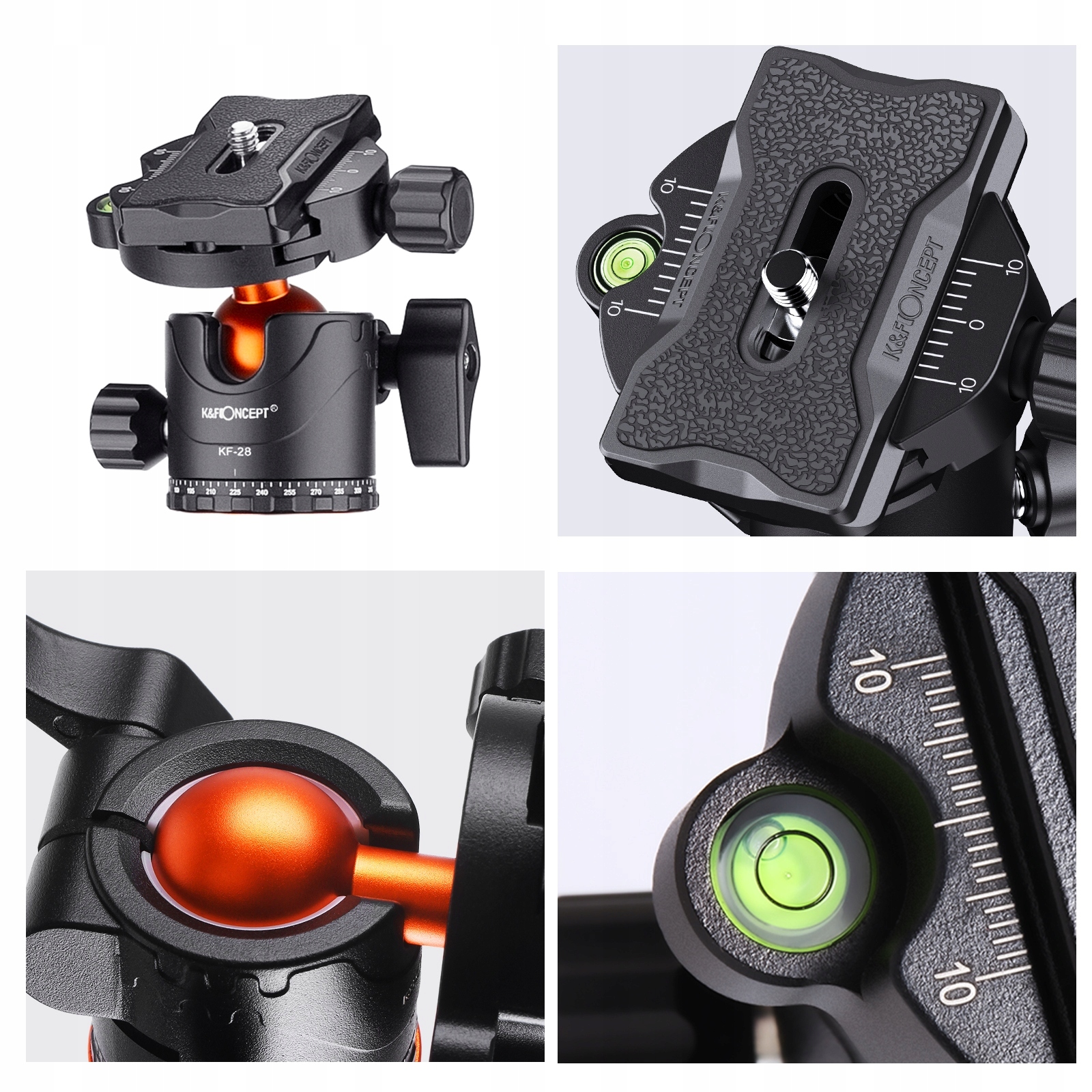 Głowica kulowa 360 stopni w statywie K&F Concept