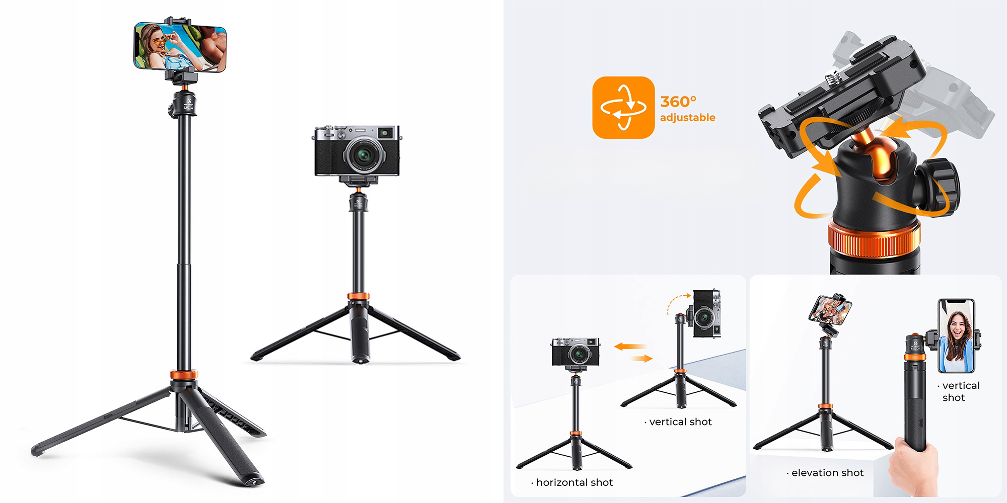 Statyw K&F Concept jako selfie stick w użyciu