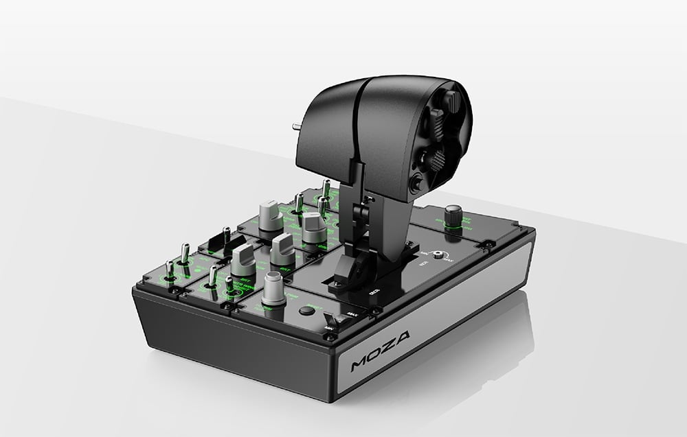 Widok tylnej części przepustnicy Moza MTP AS008 z aluminiowym uchwytem