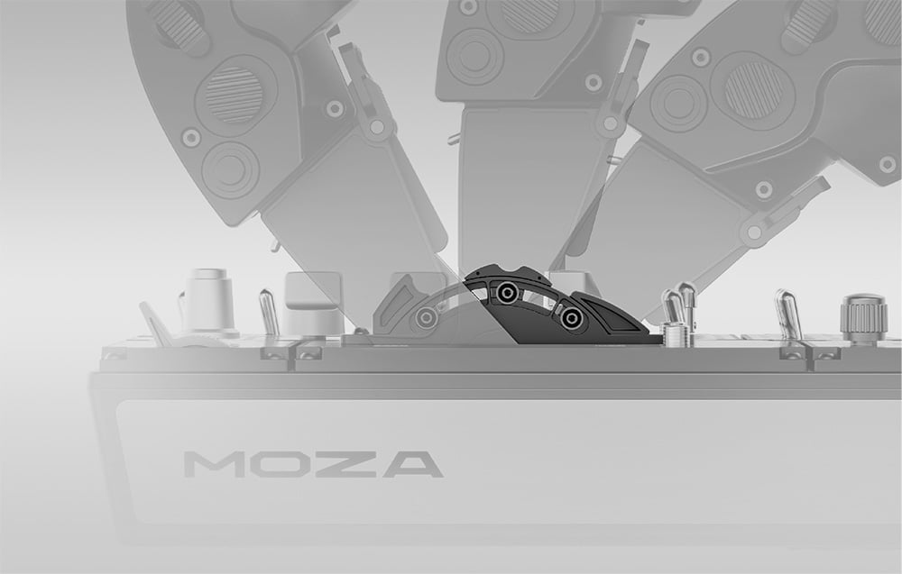 Schemat wychylenia dźwigni w przepustnicy Moza MTP AS008 z zaznaczonym zakresem pracy