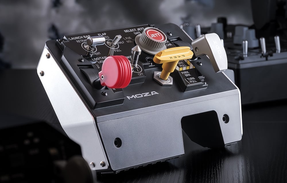 Moza Racing MTLP AS009 panel startowania i lądowania inspirowany kokpitem F/A-18