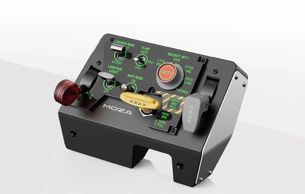 Moza Racing MTLP AS009 panel startowania z zielonym podświetleniem w zestawie z innymi modułami
