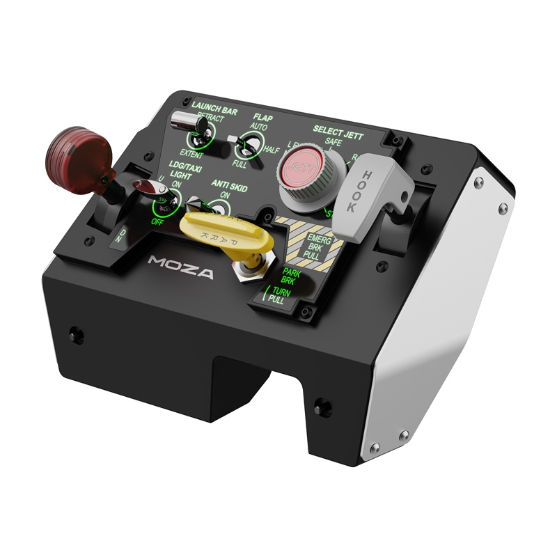 Moza Racing MTLP AS009 panel startowania i lądowania na biurku w symulatorze