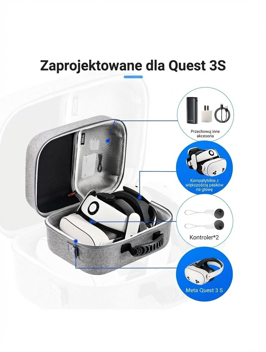 Torba STARTRC z goglami Meta Quest 3 i paskiem BOBOVR