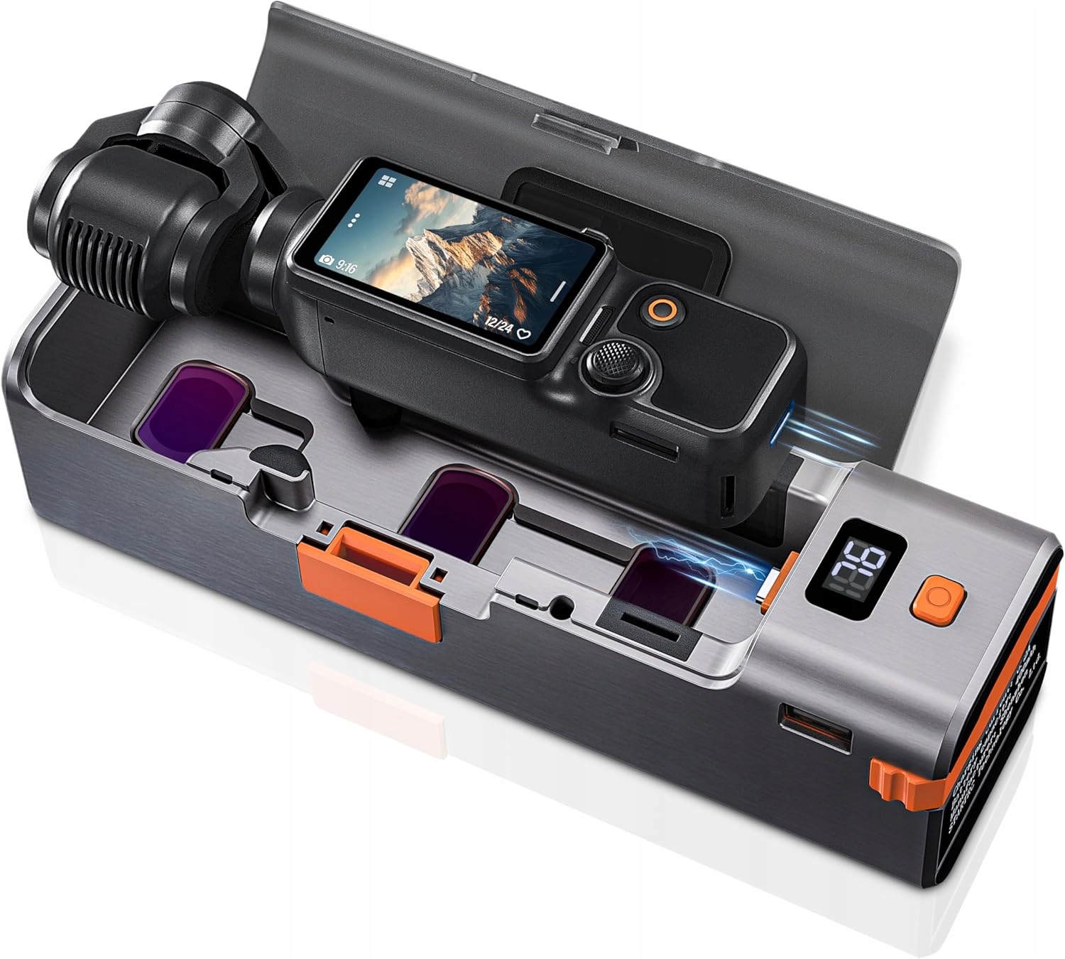 Case STARTRC 9000 mAh do DJI Osmo Pocket 3 – zabezpieczenia przeciw przegrzaniu, zwarciu i przeładowaniu dla bezpiecznego ładowania.
