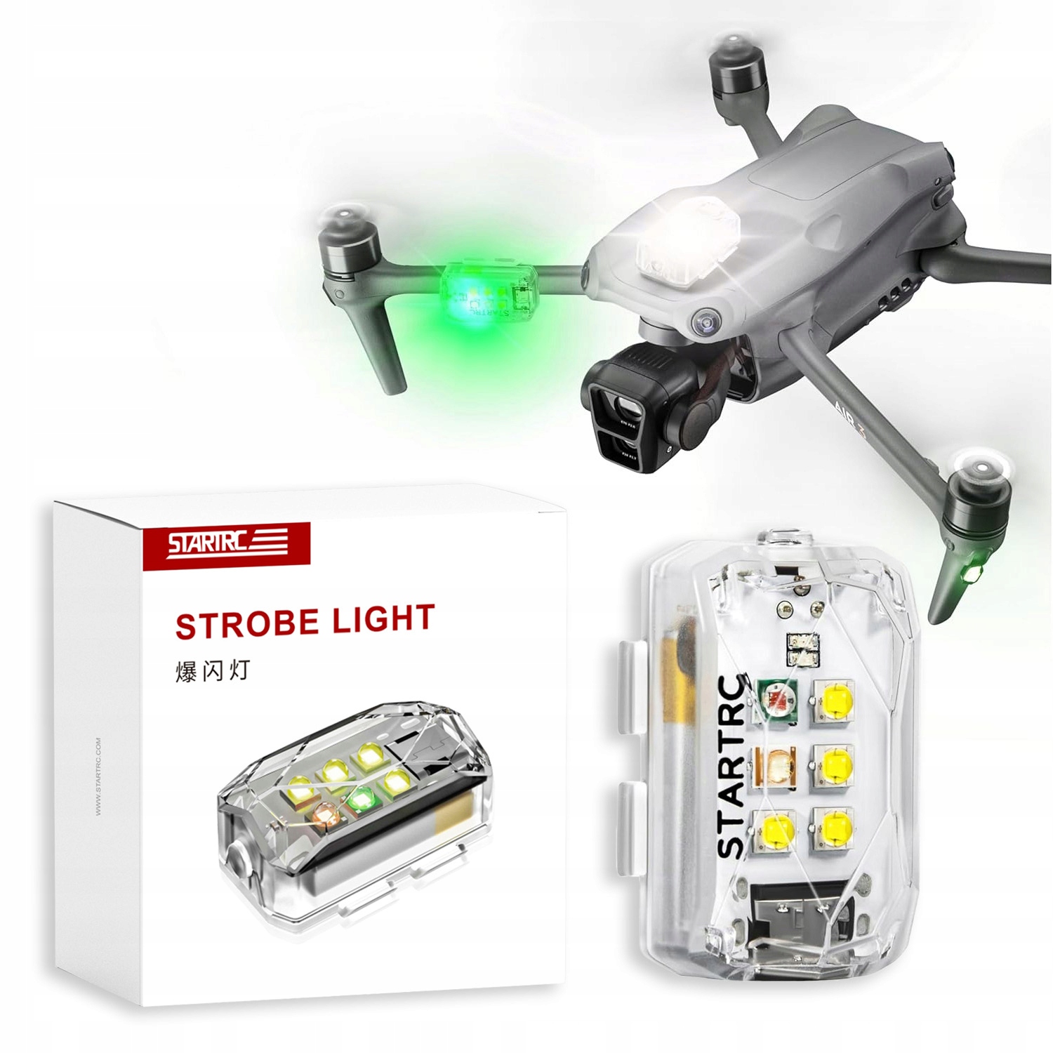 Światło sygnalizacyjne STARTRC do dronów – 6 jasnych diod LED w trwałej, przezroczystej obudowie PC.
