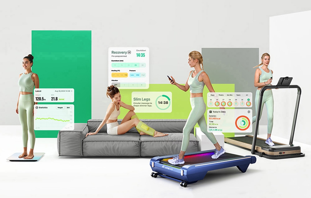 Ekosystem aplikacji fitness UREVO motywujący użytkowników do zdrowej rywalizacji i śledzenia wyników.