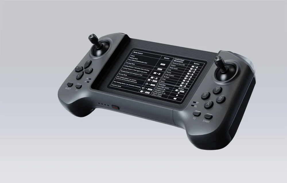 Kontroler UNITREE H2 – ergonomiczny pilot z joystickami i przyciskami funkcyjnymi do precyzyjnego sterowania robotem humanoidalnym Unitree H2.
