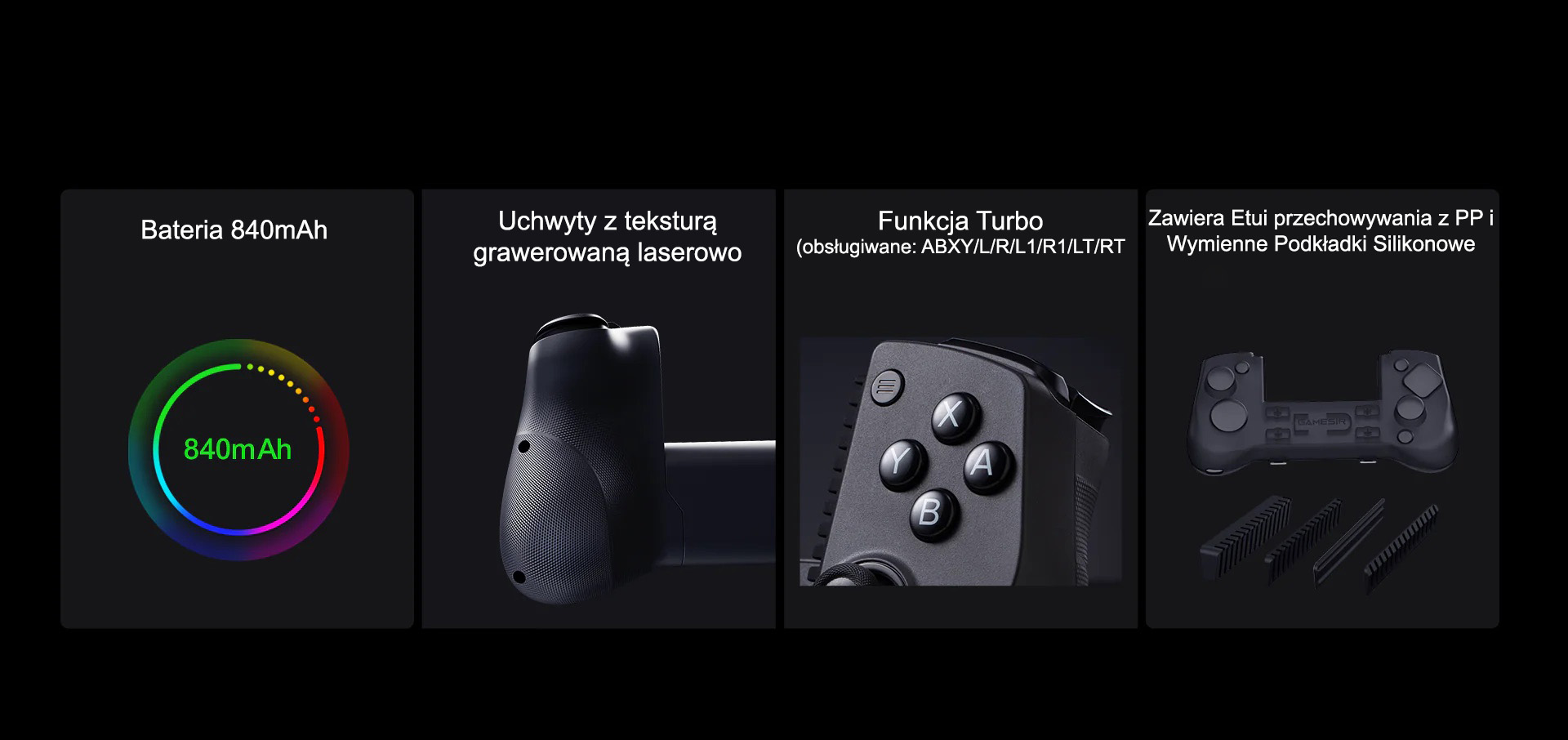 Aplikacja GameSir umożliwia aktualizacje firmware i precyzyjny tuning drążków oraz spustów w X5s