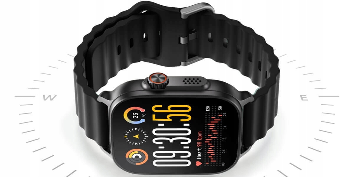 Zbliżenie na ekran AMOLED w smartwatchu Realme Watch 5