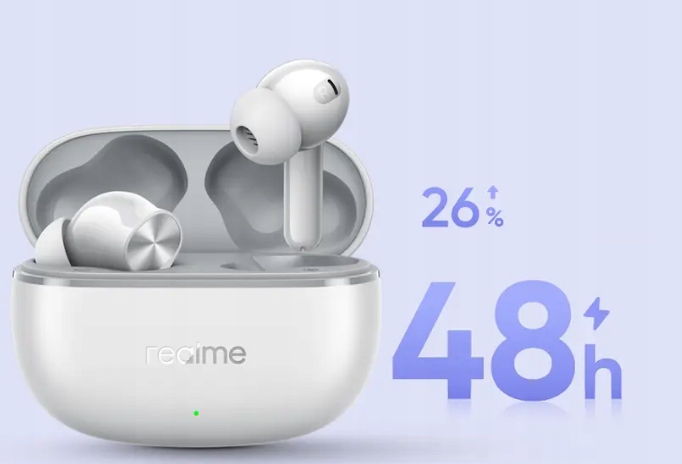 Kompaktowe etui ładujące Realme Buds z otwartym wieczkiem