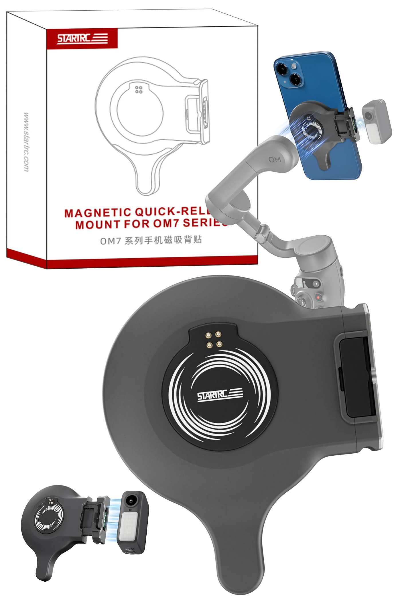 Magnetyczny adapter do stabilizatorów DJI Osmo Mobile 7 / 7P / OM 8 - najważniejsze cechy