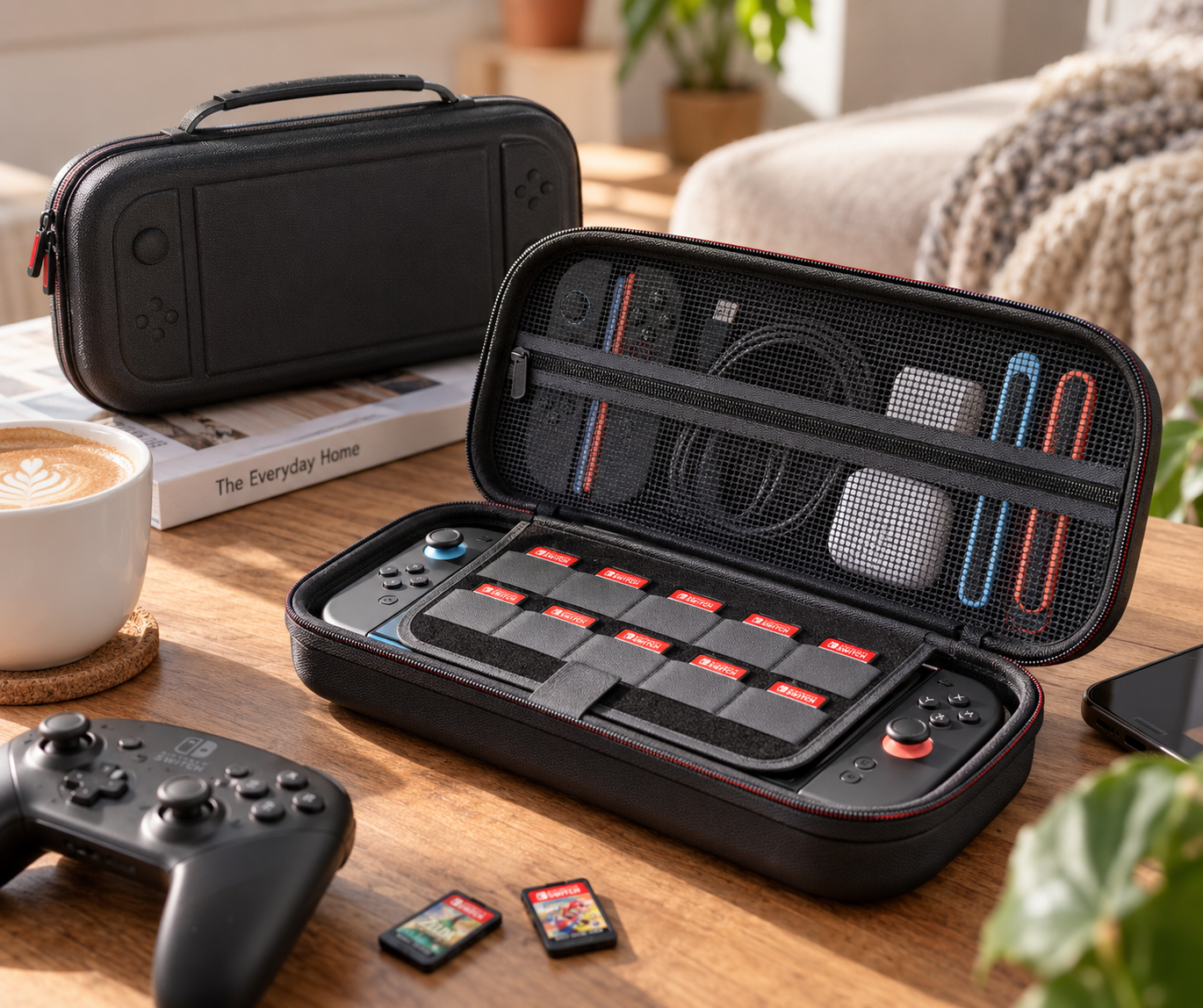Wnętrze torby STARTRC do Nintendo Switch 2 z kieszenią na akcesoria