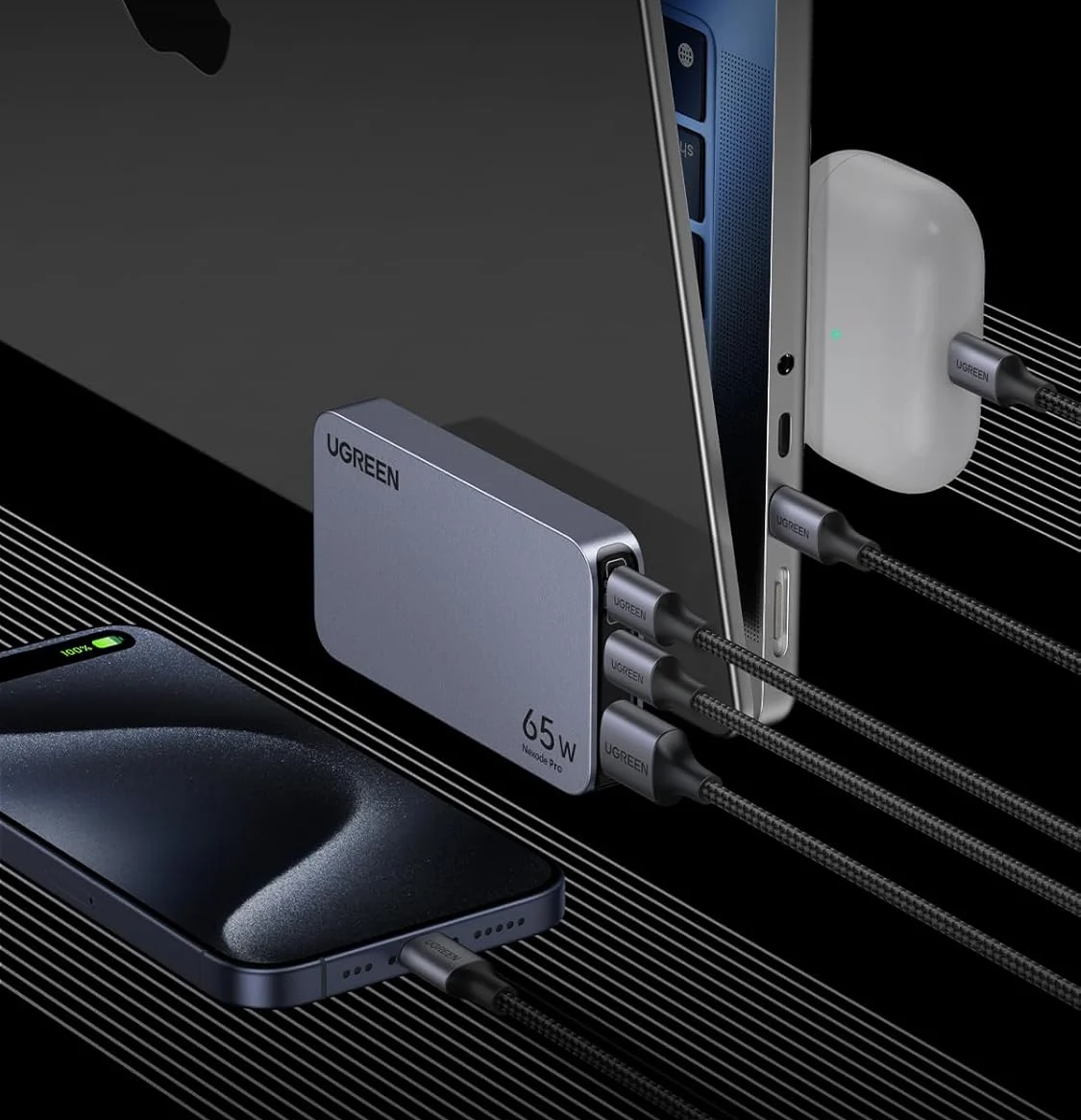 Trzy porty i wygodne rozdzielanie mocy