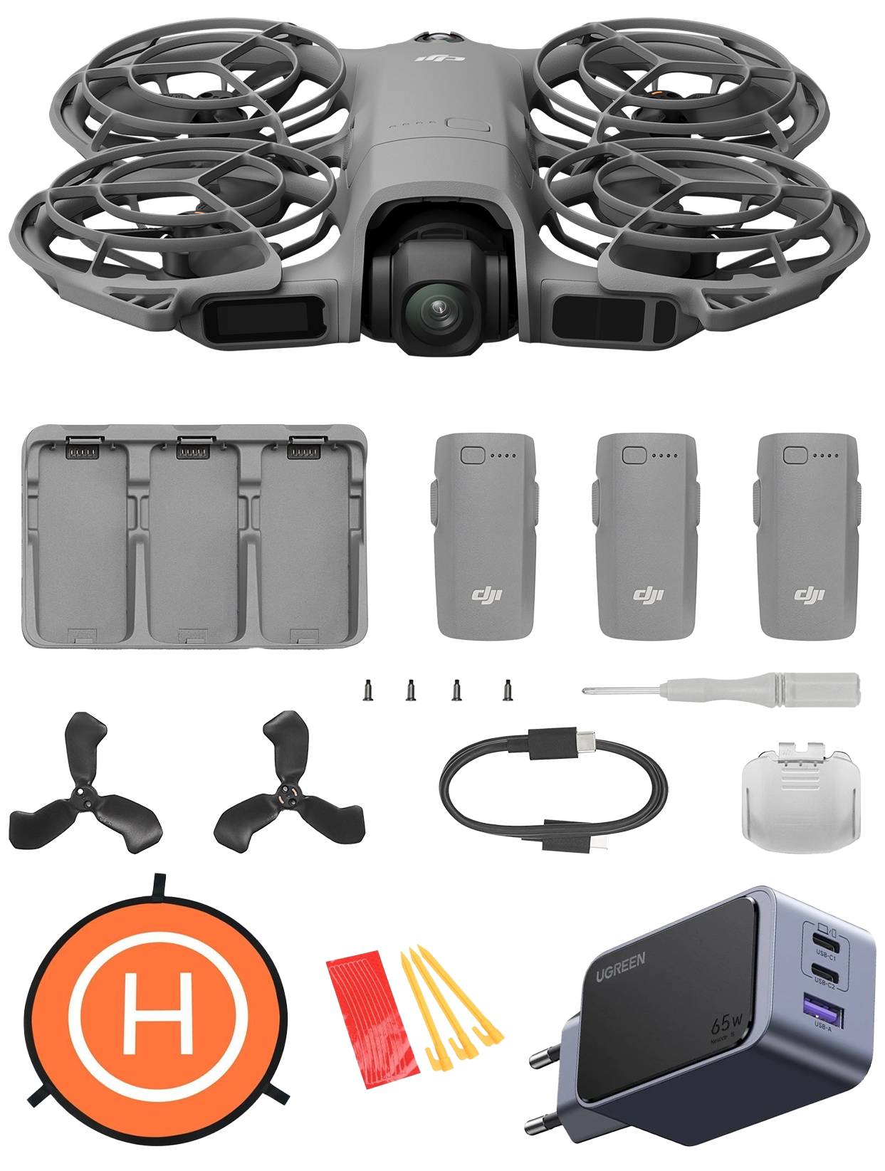 DJI Neo 2 Fly More Combo bez kontrolera z dodatkowymi akumulatorami i hubem