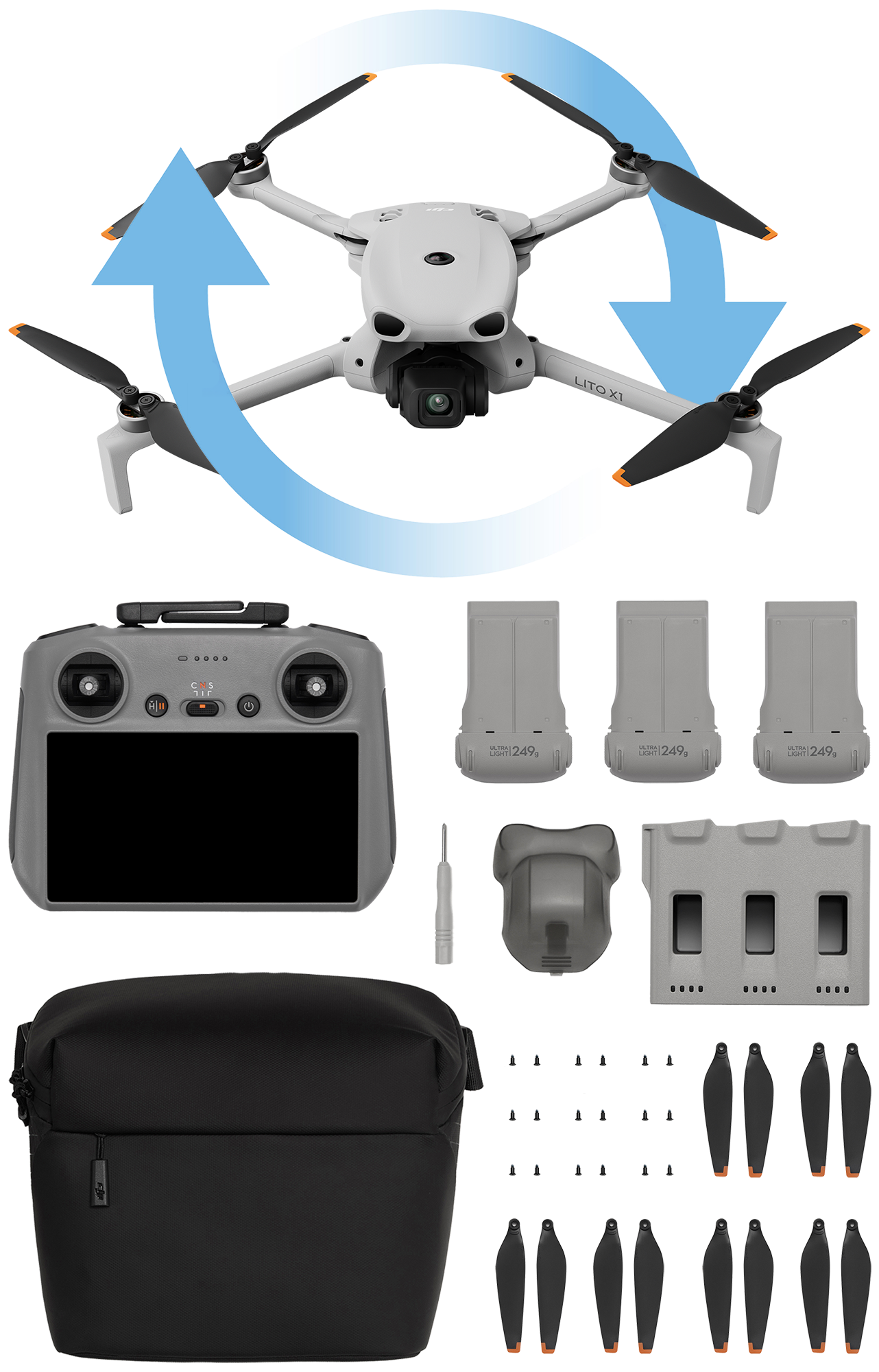 DJI Lito X1 Fly More Combo DJI RC 2 z DJI Care Refresh 1 rok