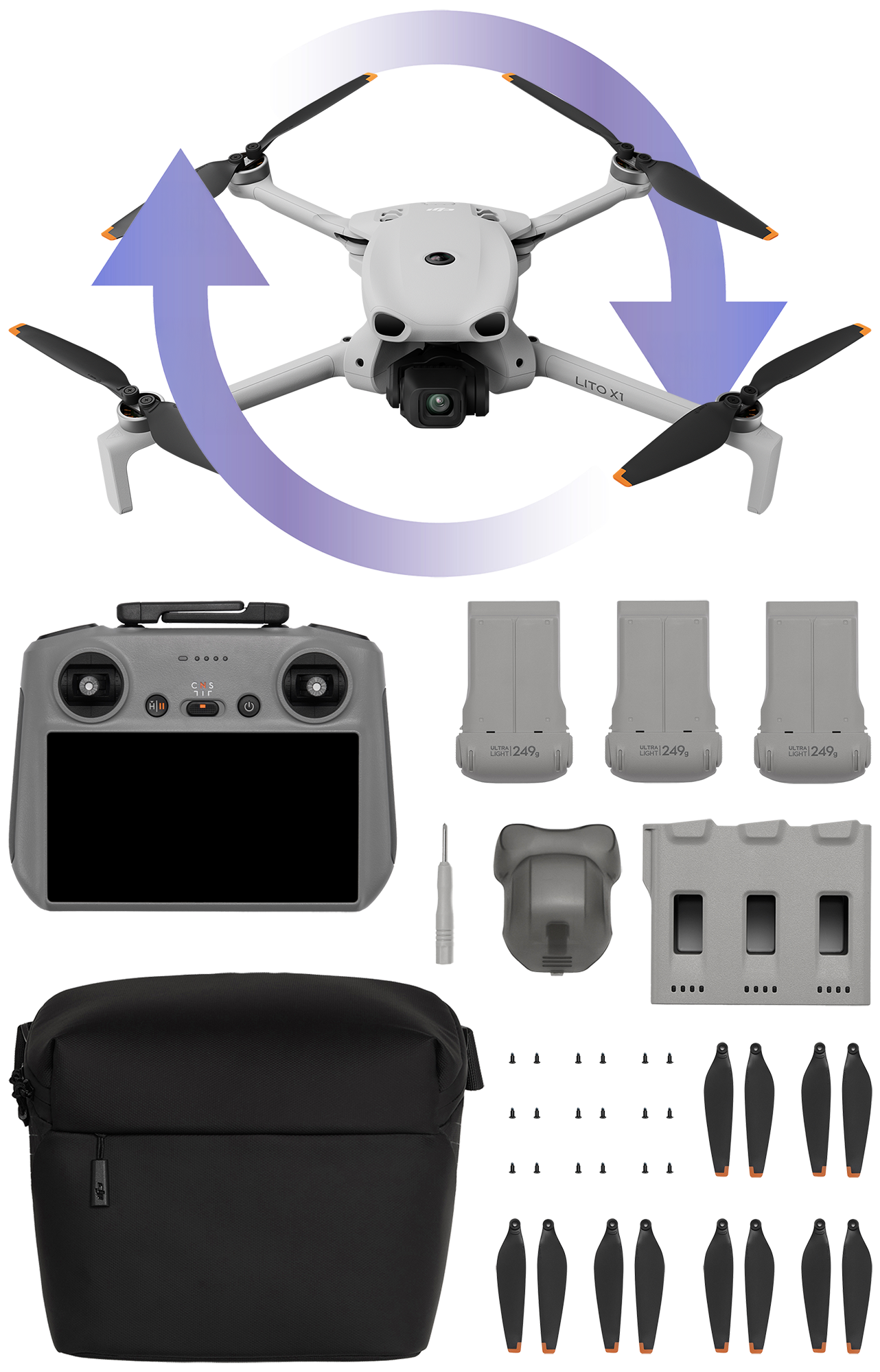 DJI Lito X1 Fly More Combo DJI RC 2 z DJI Care Refresh 2 lata