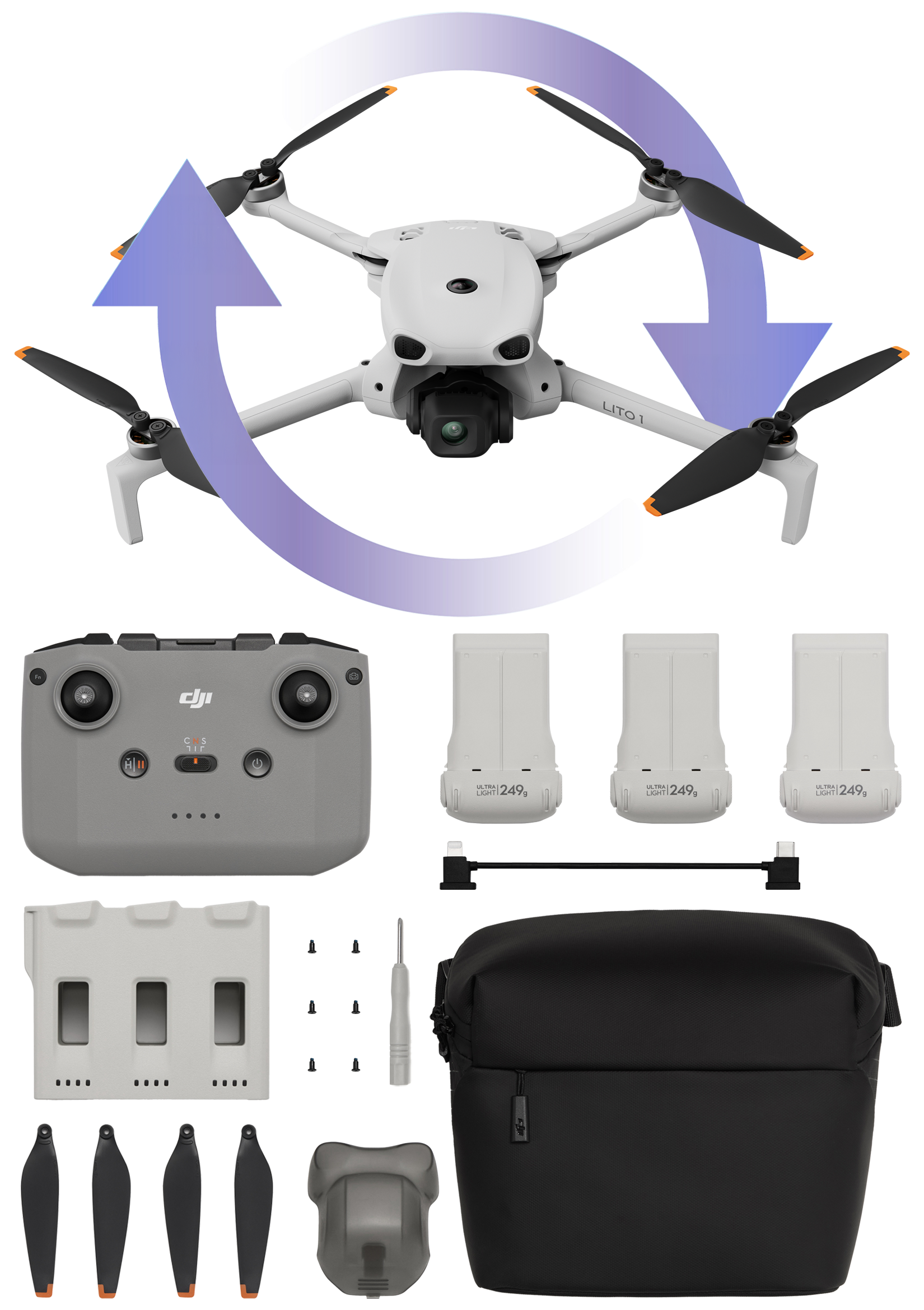 DJI Lito 1 Fly More Combo RC-N3 z DJI Care Refresh 2 lata