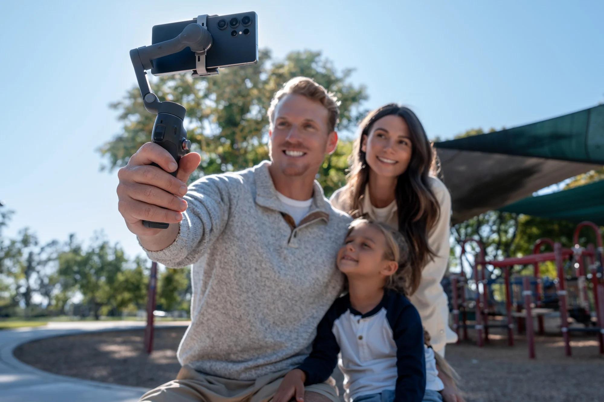 Kompletny zestaw z gimbalem, modułem DJI OM i akcesoriami