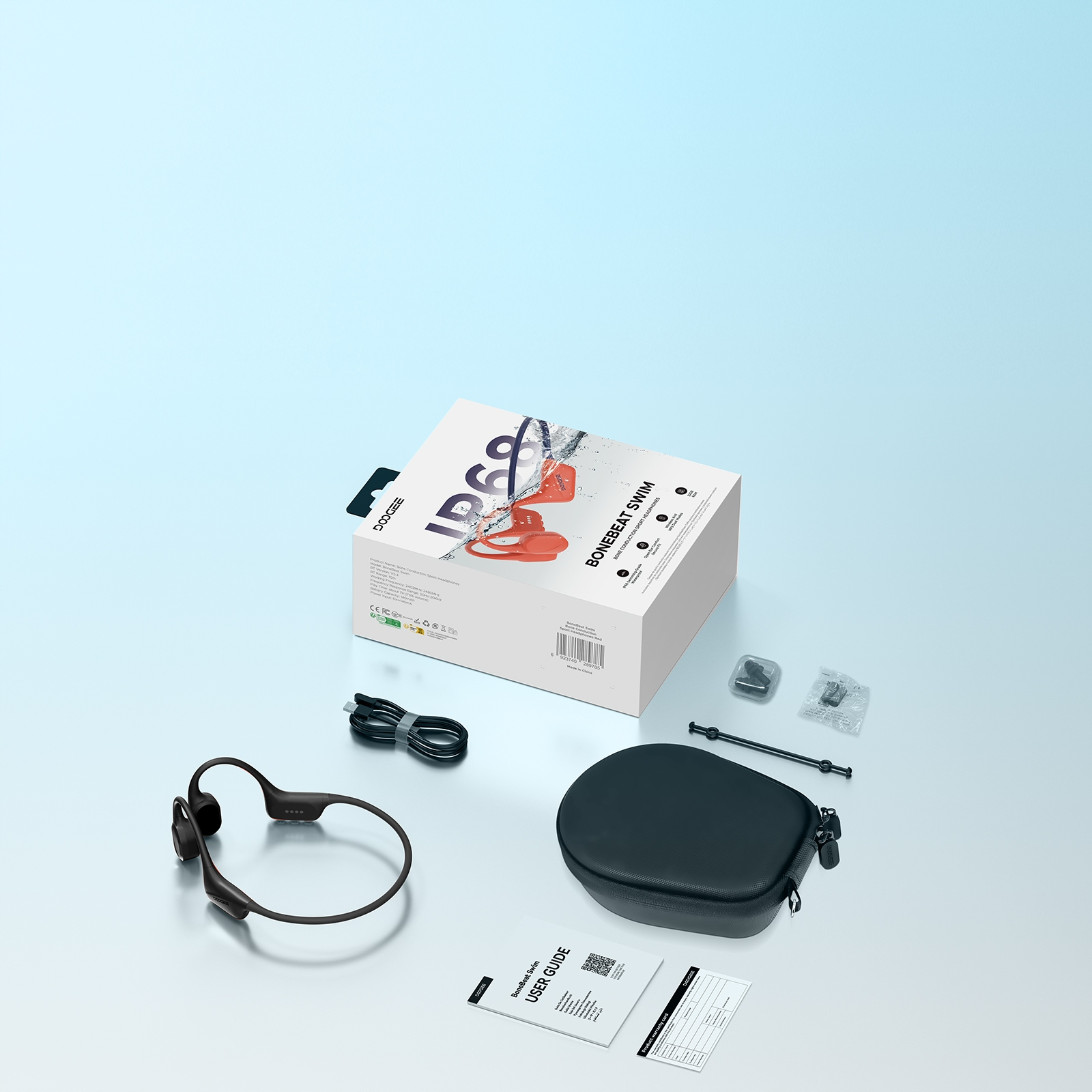 Zawartość zestawu DOOGEE BoneBeat Swim Black