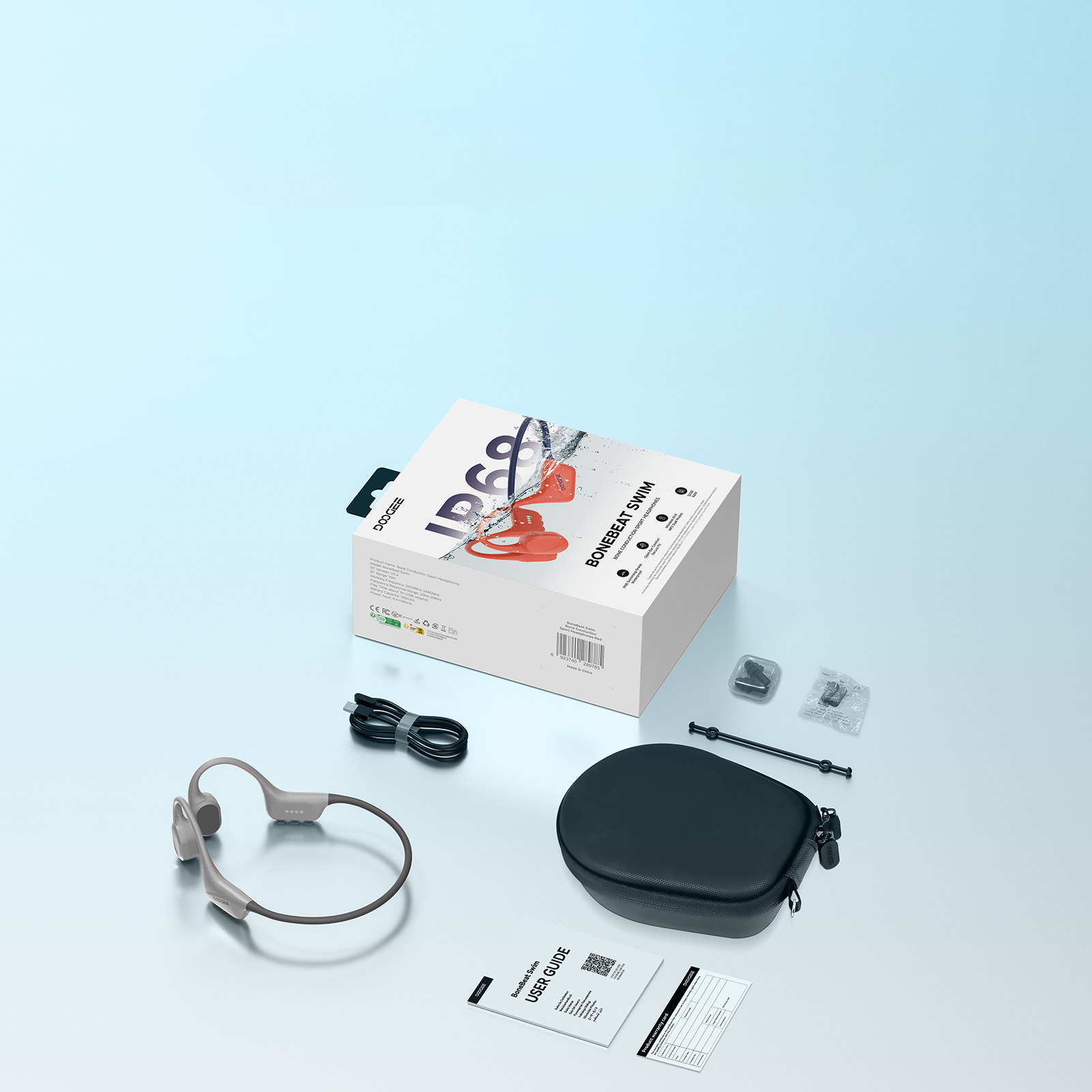 Zawartość zestawu DOOGEE BoneBeat Swim Grey