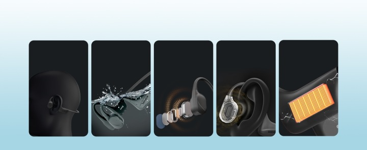 Otwarte słuchawki kostne DOOGEE BoneBeat Swim Grey