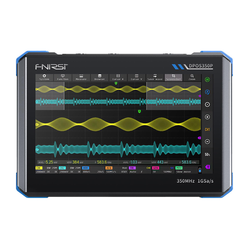 Oscyloskop cyfrowy 4w1 FNIRSI DPOS350P 350 MHz z ekranem dotykowym