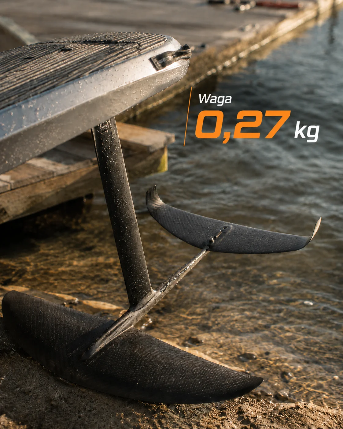 Lekkie tylne skrzydło Waydoo EVO 322 ważące około 0,27 kg