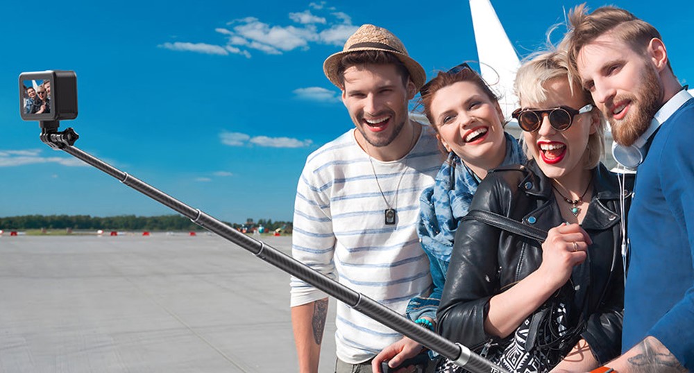 Selfie-stick z włókna węglowego Telesin do kamer sportowych 1,2m (GP-MNP-002)