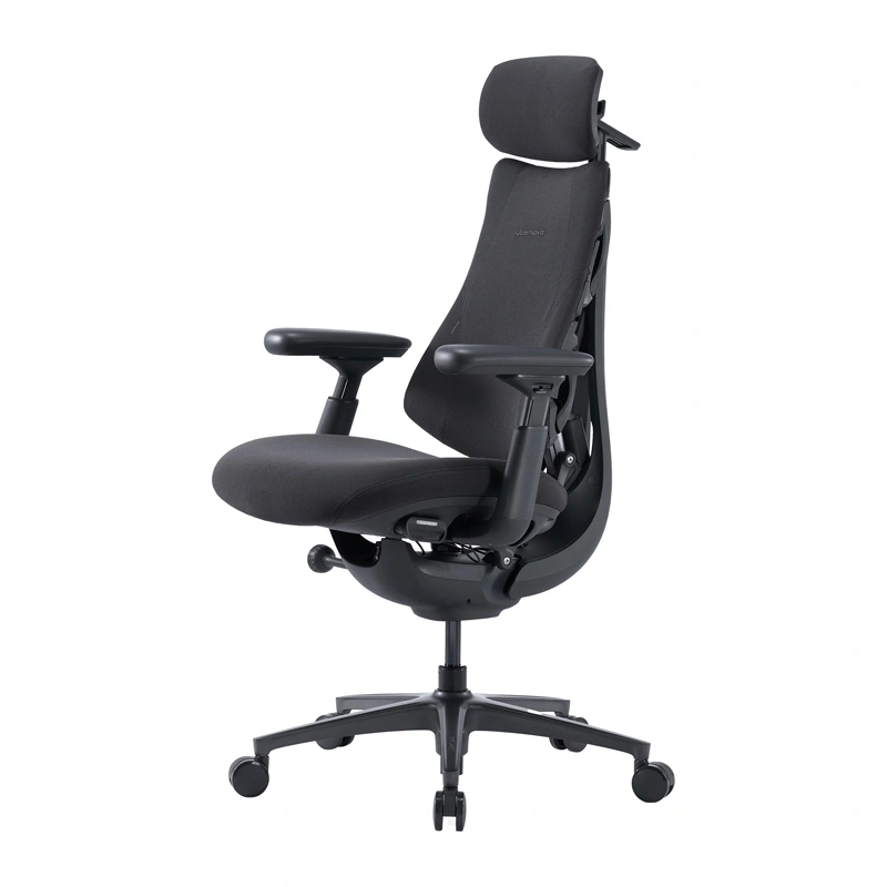 Grafitowe krzesło ergonomiczne LiberNovo Omni Pro 48 cm z aktywną wentylacją siedziska
