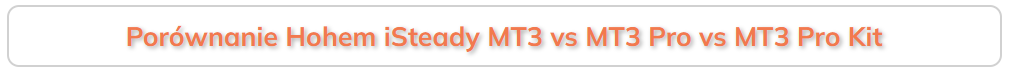 Porównanie Hohem iSteady MT3, MT3 Pro i MT3 Pro Kit