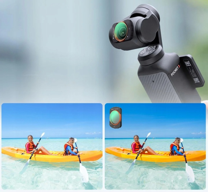 Redukcja odbić za pomocą filtra CPL K&F Concept do DJI Osmo Pocket 3