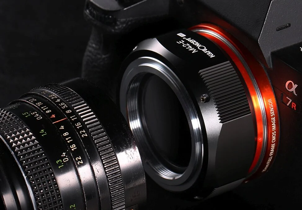 Bezpieczny montaż adaptera M42 na Sony E NEX K&F Concept PRO