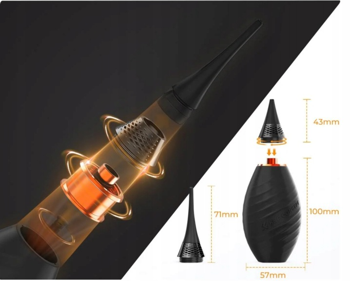 Długa i krótka wymienna dysza gruszki K&F Concept Air Blower