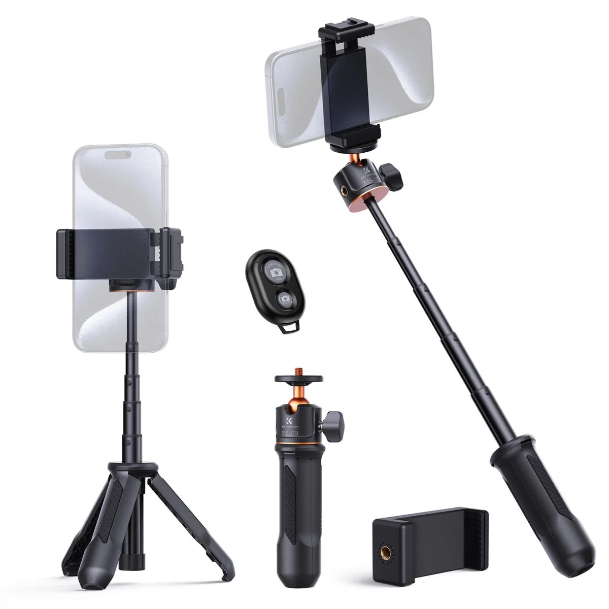 Mini statyw K&F Concept MS-09 jako tripod i selfie stick