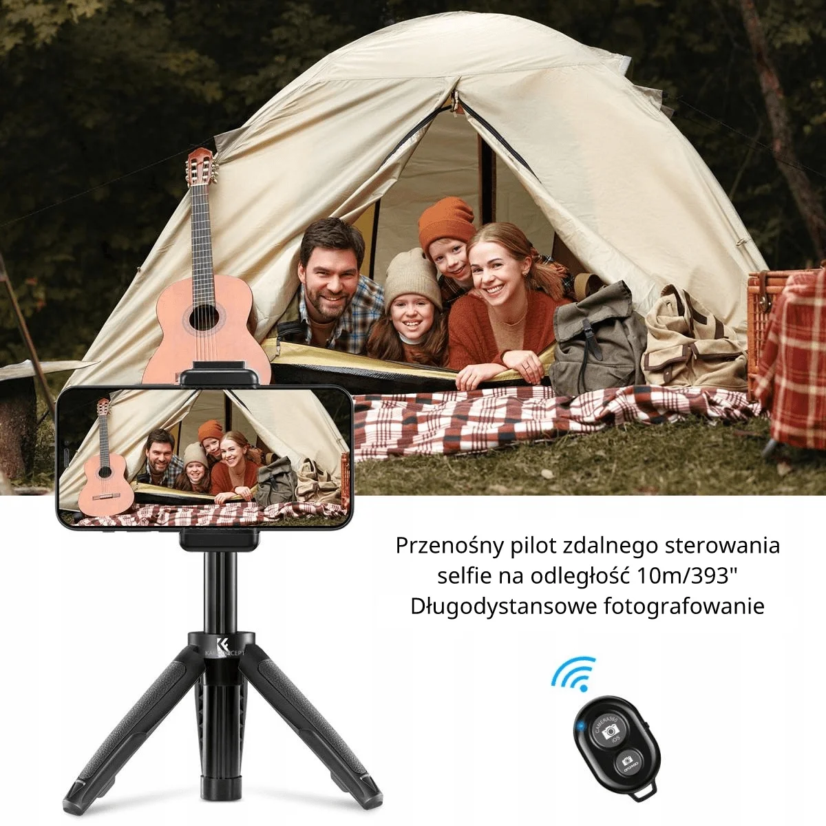 Uchwyt na telefon i pilot Bluetooth w zestawie K&F Concept MS-09