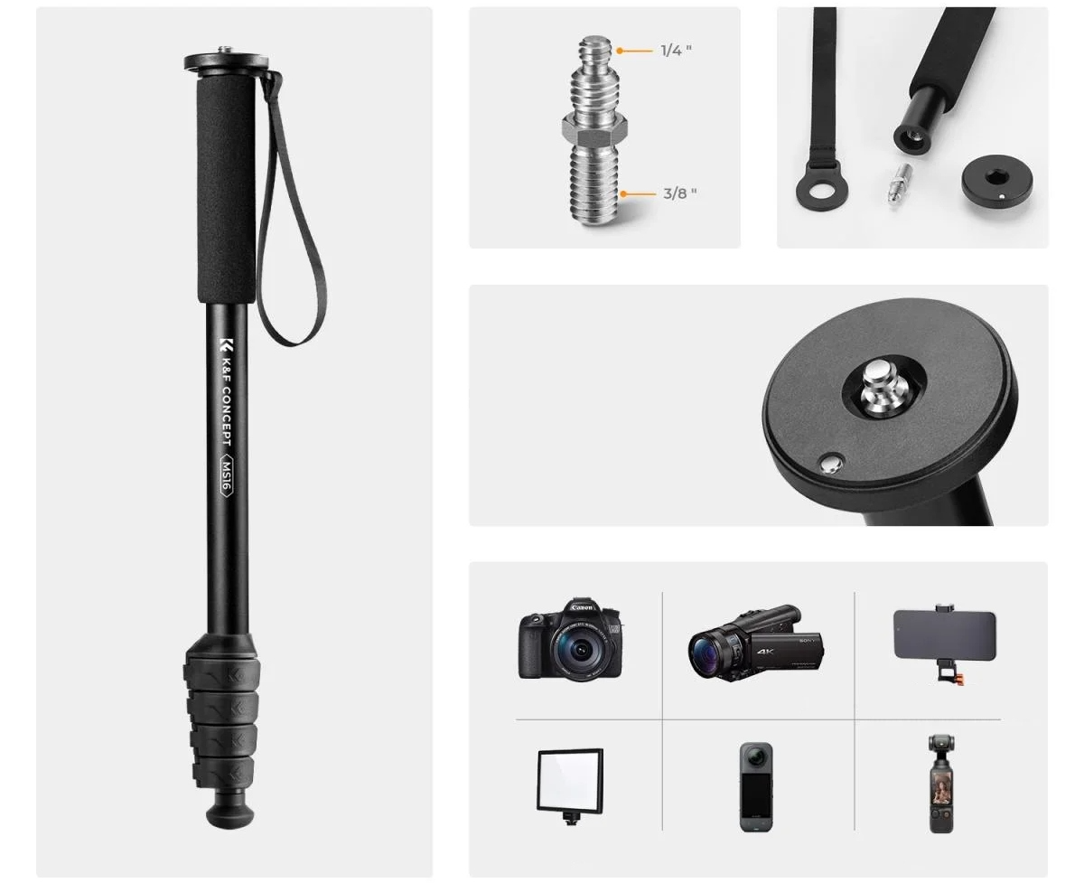 Monopod K&F Concept MS16 do aparatu kamery i gimbala