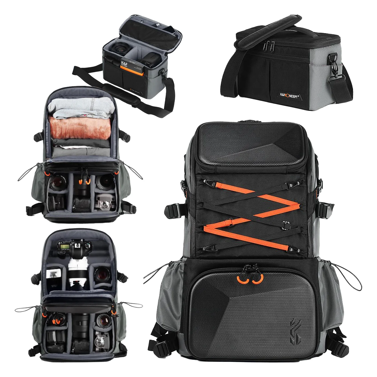 Plecak fotograficzny K&F 32L na aparat laptop 17" drona statyw z pokrowcem - najważniejsze cechy