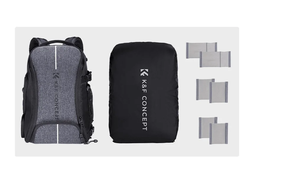 Zawartość zestawu plecaka fotograficznego K&F Concept 25L