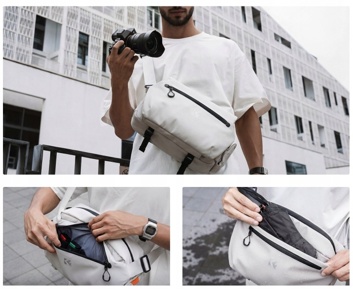 Szybki dostęp do aparatu z torby K&F Concept Urban Wander 14