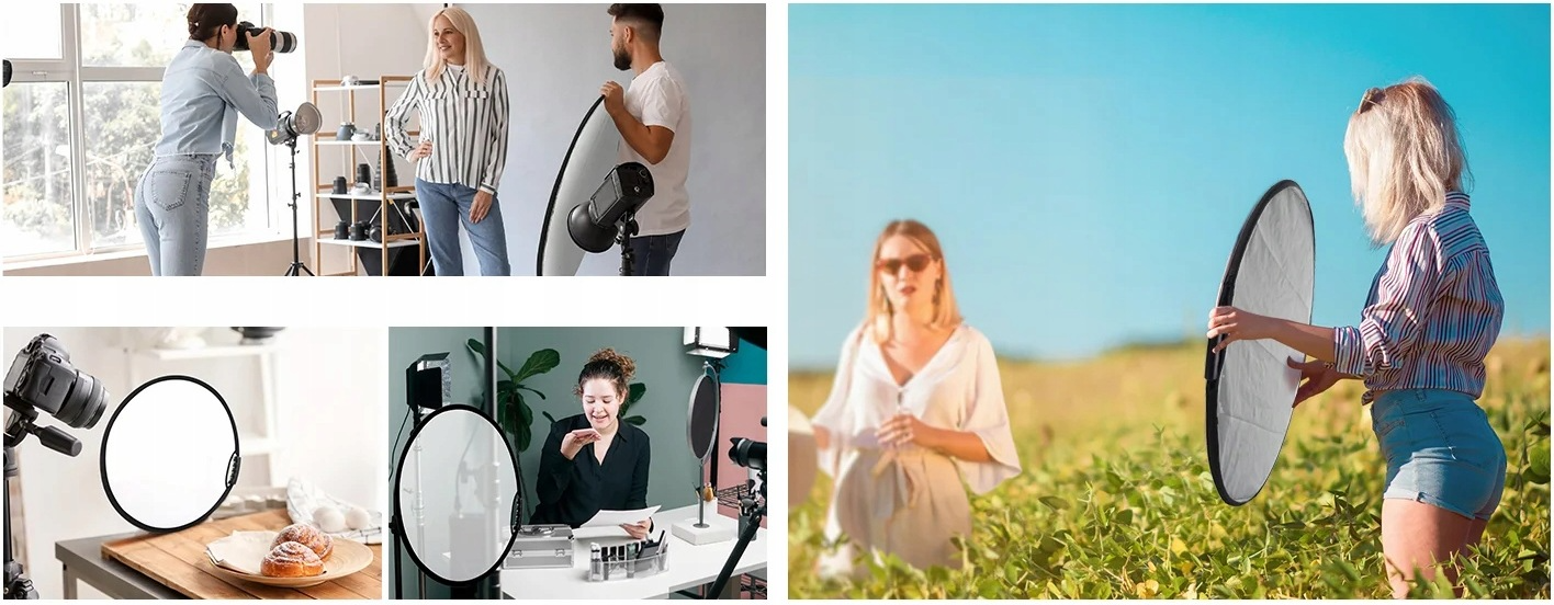 Biała i czarna powierzchnia blendy fotograficznej K&F Concept 5w1