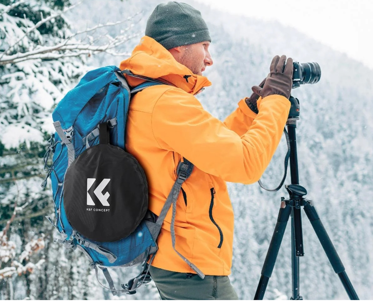 Blenda K&F Concept 5w1 podczas fotografii portretowej i filmowania w plenerze