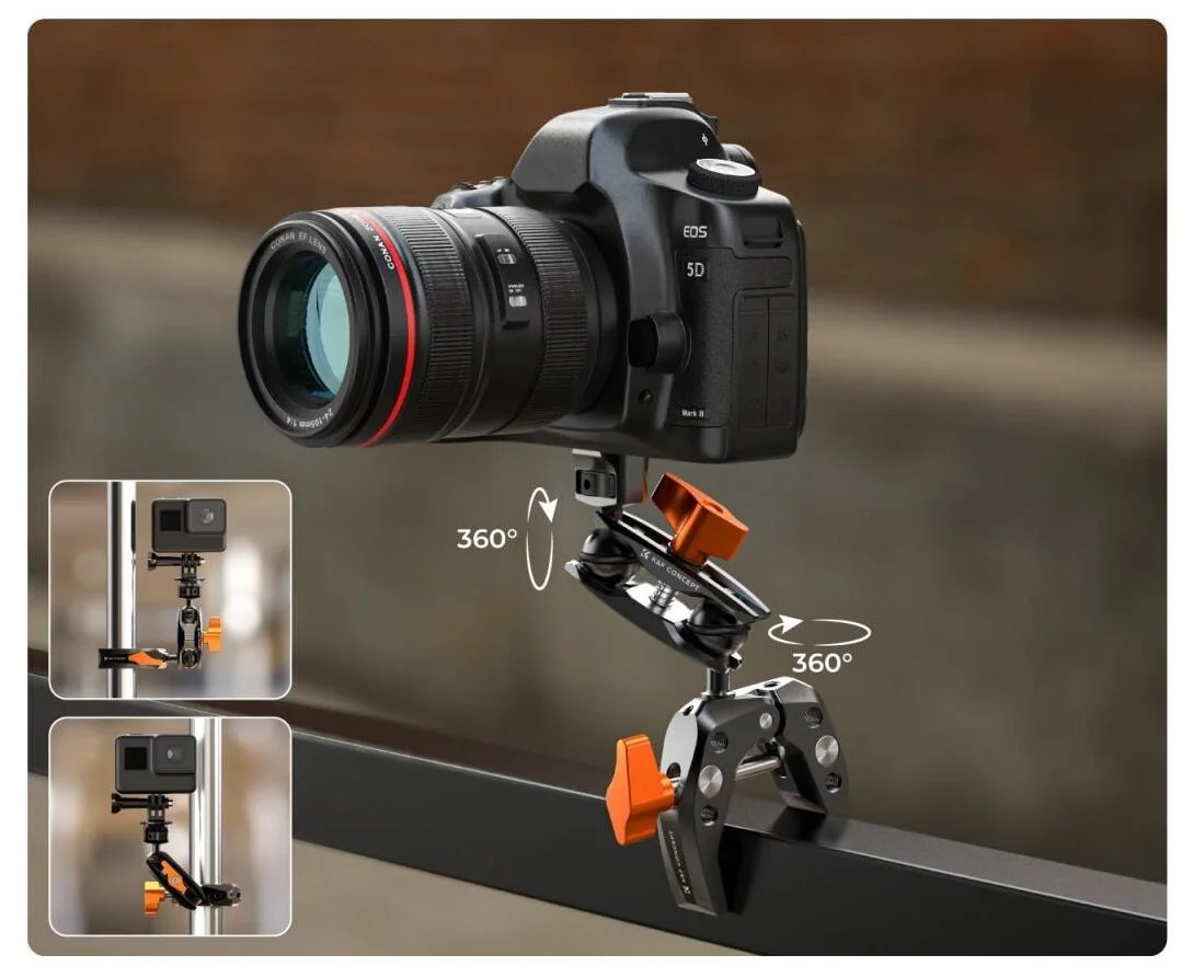 Szeroki zakres regulacji zacisku do 60 mm w uchwycie K&F Concept MS13