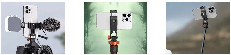 Uchwyt K&F Concept KF31.094 podczas nagrywania vlogów i transmisji smartfonem